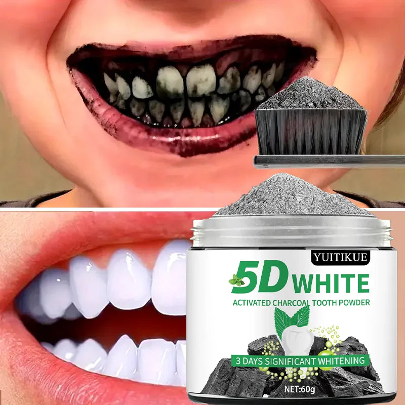 Activated Charcoal Teeth Whitening Powder Natural Deep Clean Coffee Stain Remover