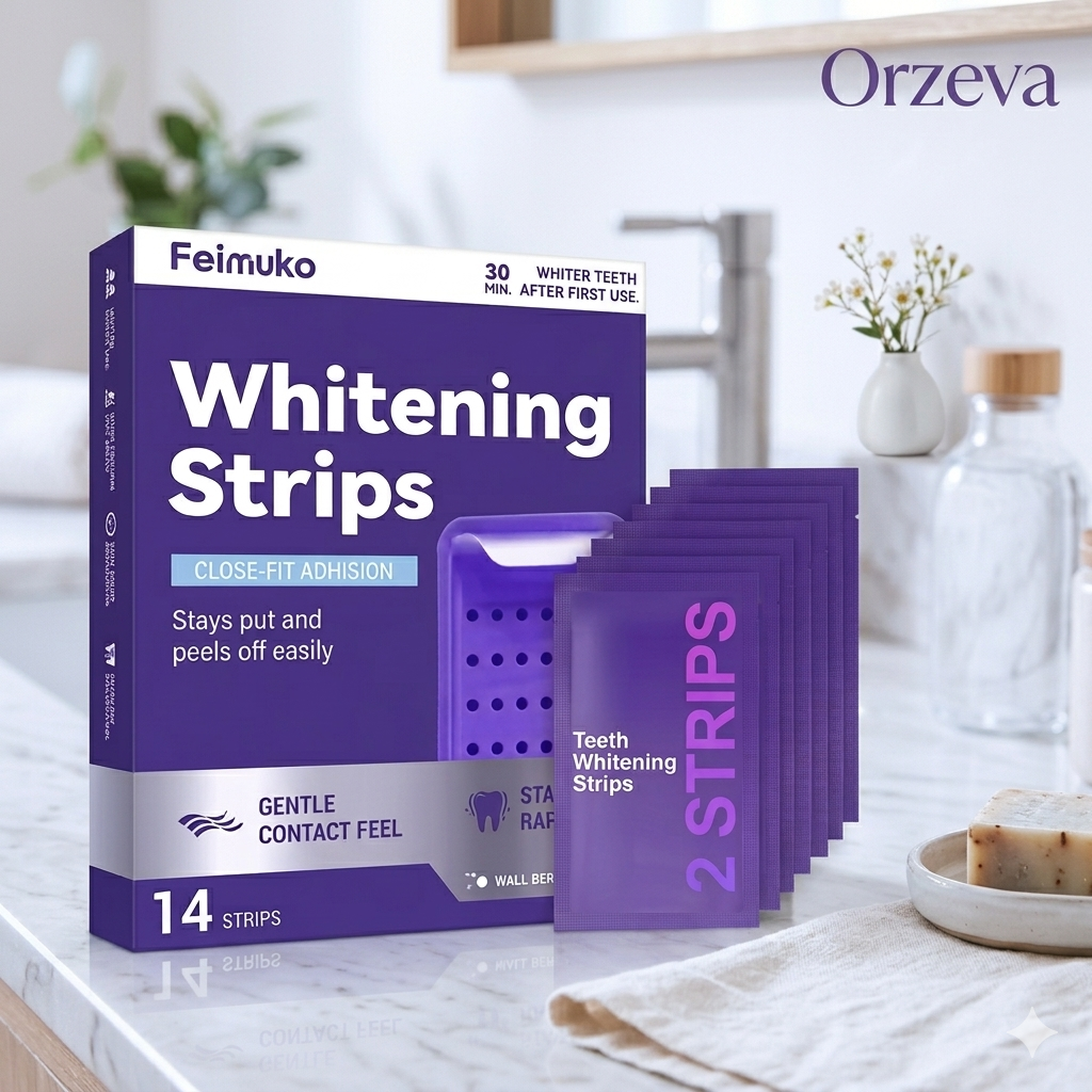Natural Purple Teeth Whitening Strips Sensitive Teeth No Sensitivity PAP Formula