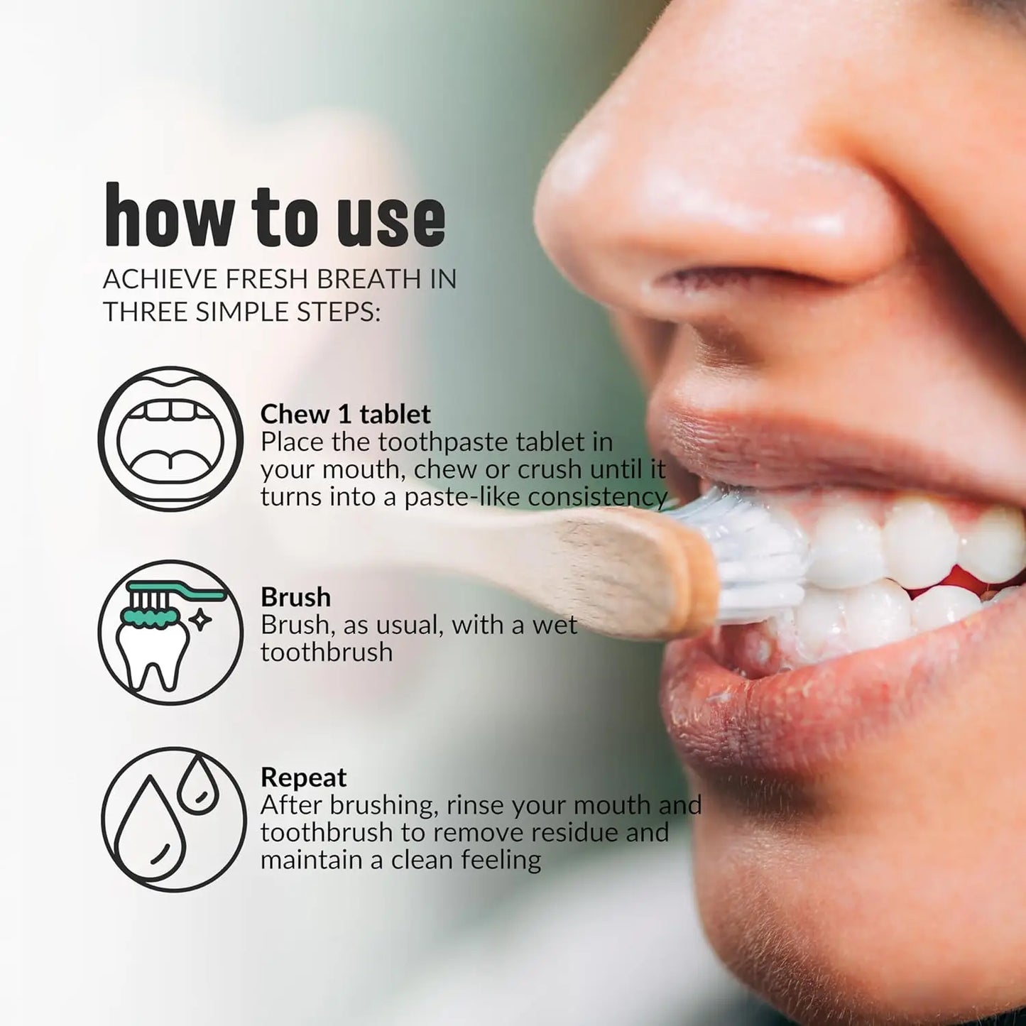 Hydroxyapatite Toothpaste Tablets Natural Fluoride Free Whitening Travel Friendly