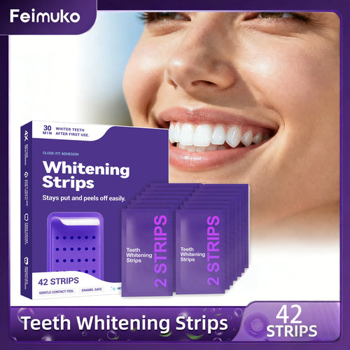 Natural Purple Teeth Whitening Strips Sensitive Teeth No Sensitivity PAP Formula