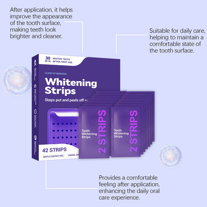 Natural Purple Teeth Whitening Strips Sensitive Teeth No Sensitivity PAP Formula