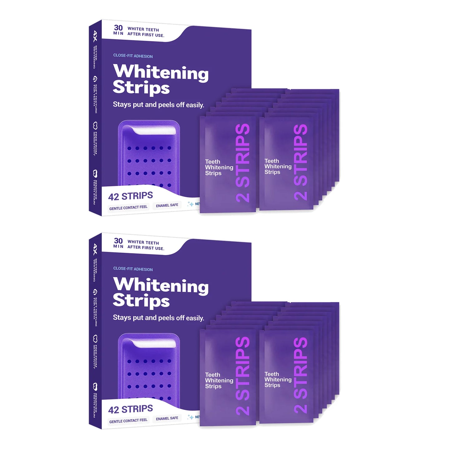 Natural Purple Teeth Whitening Strips Sensitive Teeth No Sensitivity PAP Formula