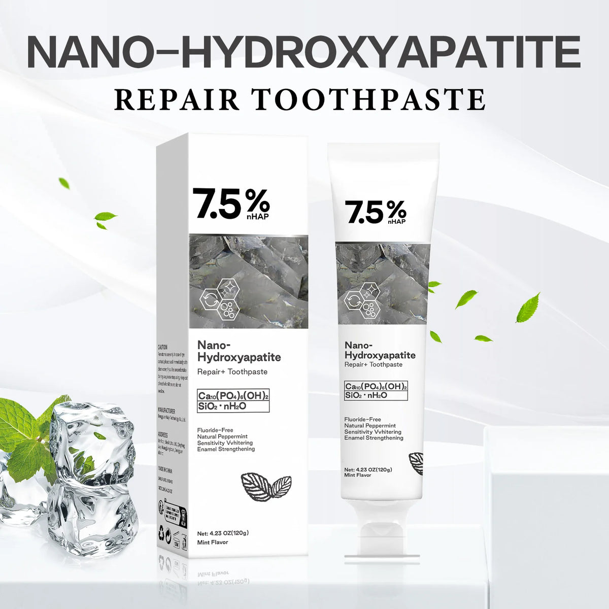 Hydroxyapatite Toothpaste Natural Fluoride Free Remineralizing Whitening Toothpaste