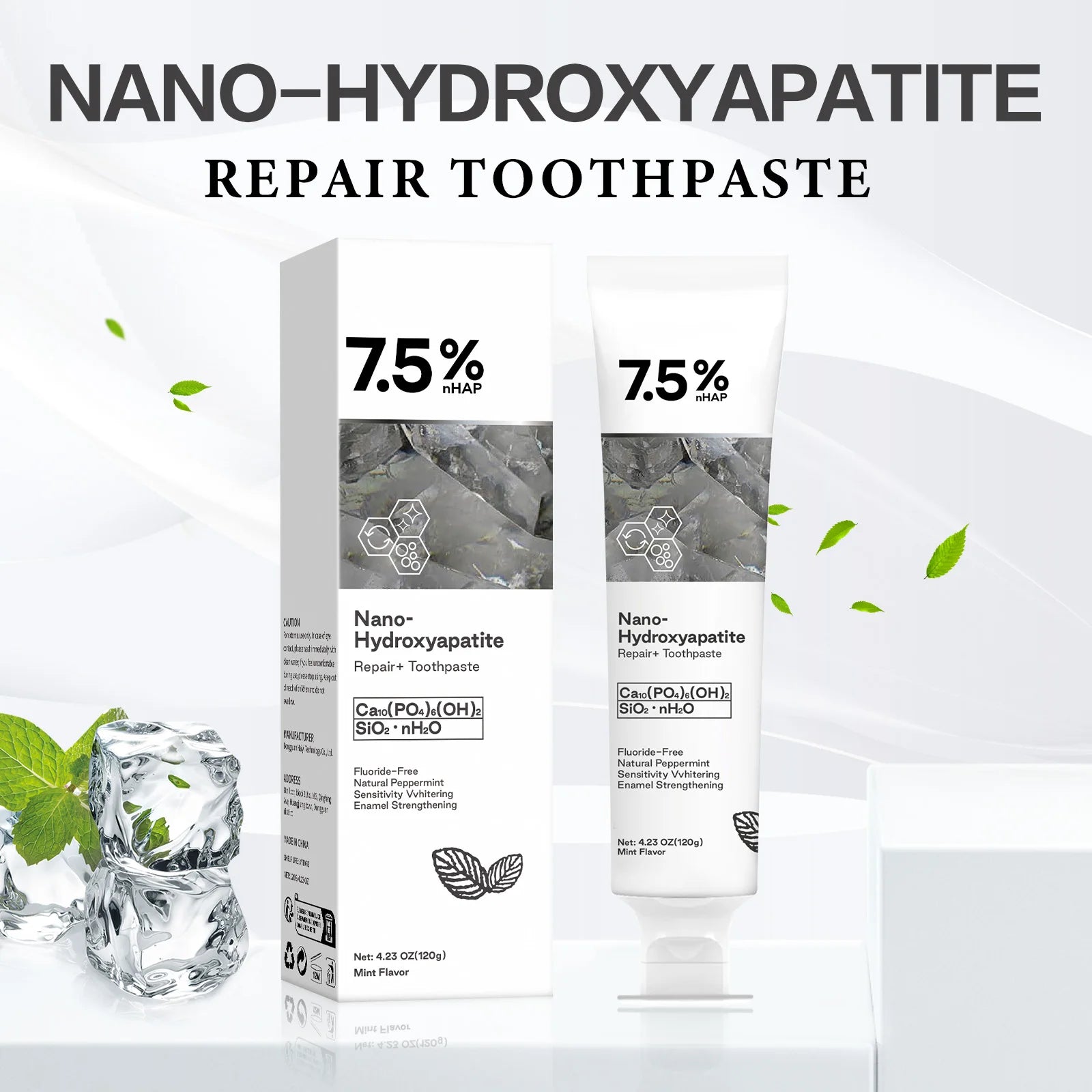 Hydroxyapatite Toothpaste Natural Fluoride Free Remineralizing Whitening Toothpaste
