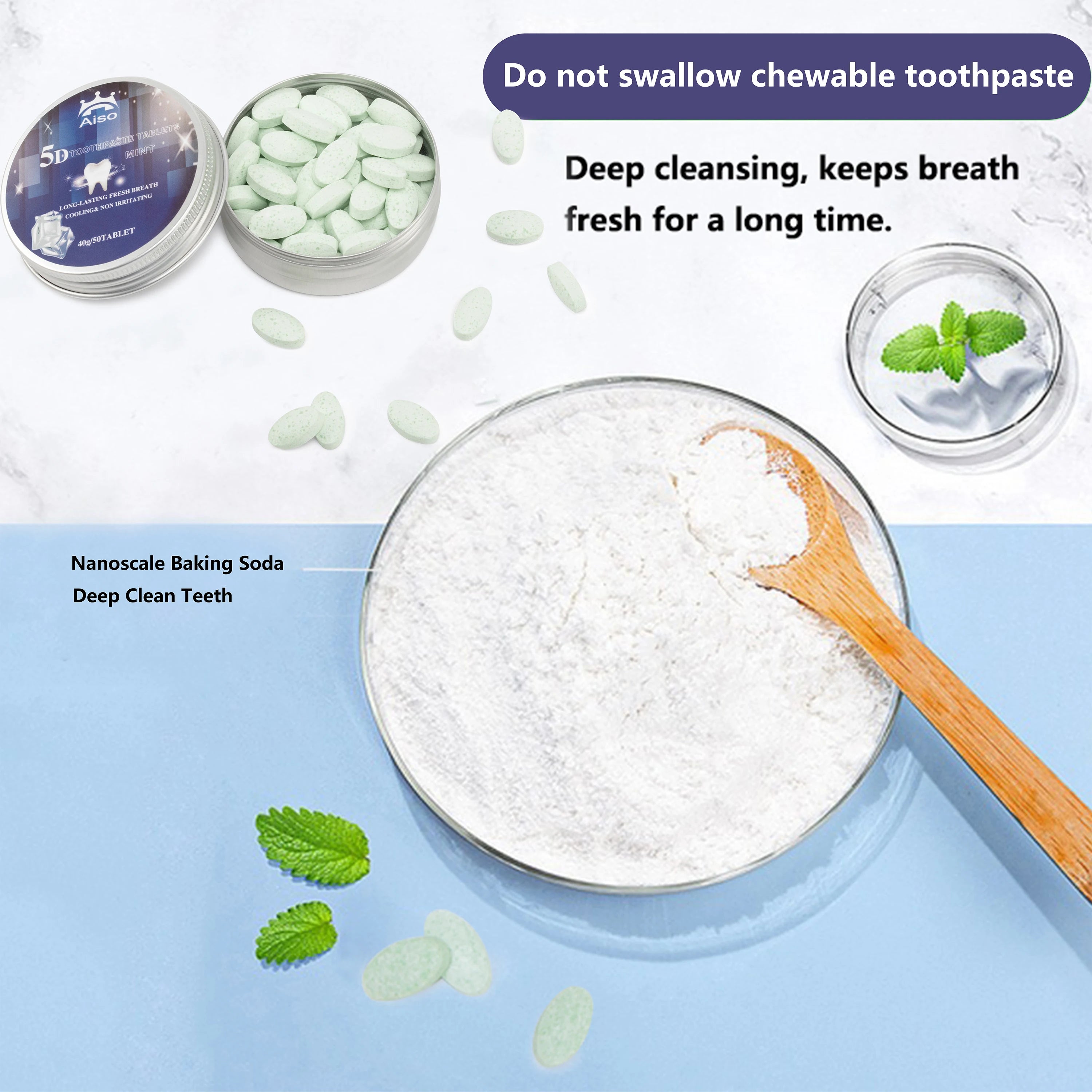 Hydroxyapatite Toothpaste Tablets Natural Fluoride Free Whitening Travel Friendly