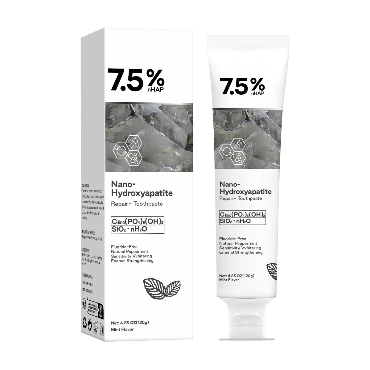 Hydroxyapatite Toothpaste Natural Fluoride Free Remineralizing Whitening Toothpaste