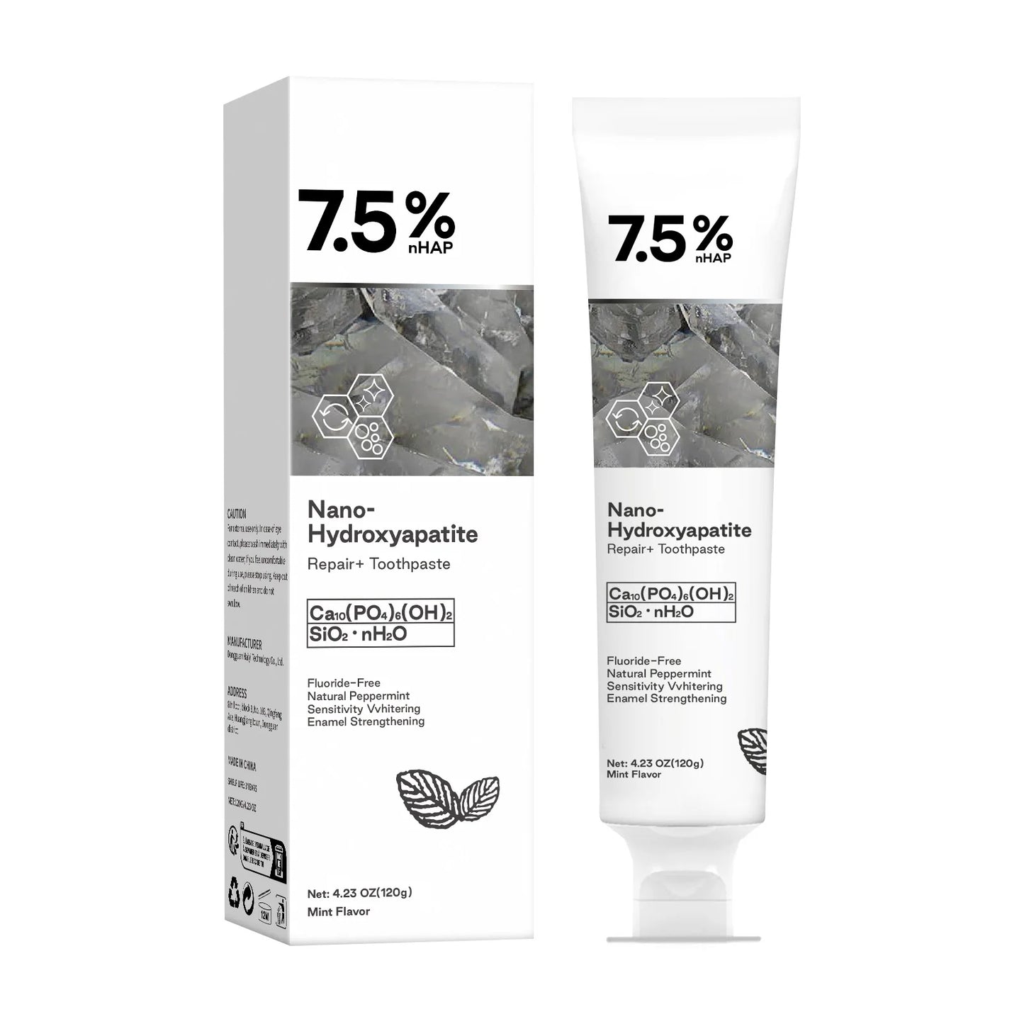 Hydroxyapatite Toothpaste Natural Fluoride Free Remineralizing Whitening Toothpaste