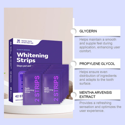 Natural Purple Teeth Whitening Strips Sensitive Teeth No Sensitivity PAP Formula