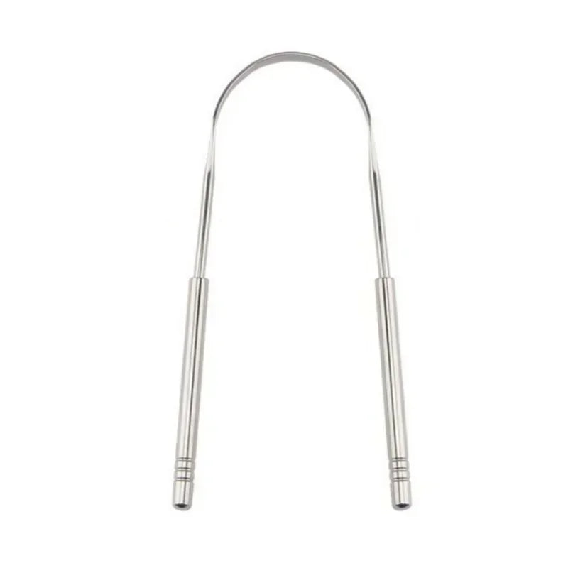 Stainless Steel Tongue Scraper Kit Fresh Breath Oral Hygiene Natural Cleaner